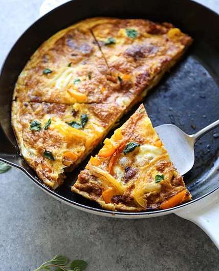 Insanely Easy Italian Sausage Frittata with Peppers