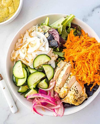 Thai Chicken Salad with Mango Dressing (Paleo, Whole30, AIP)