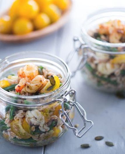 Insalata di farro e gamberi