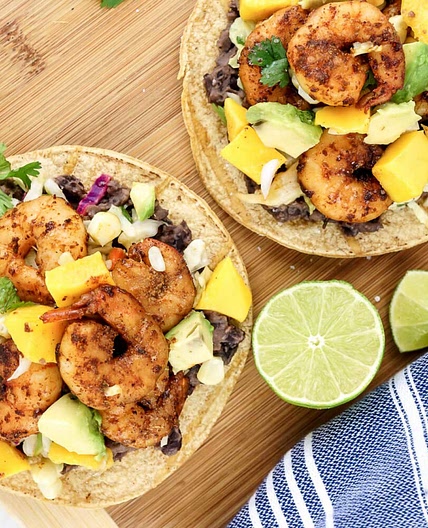 Mango Shrimp Tostadas