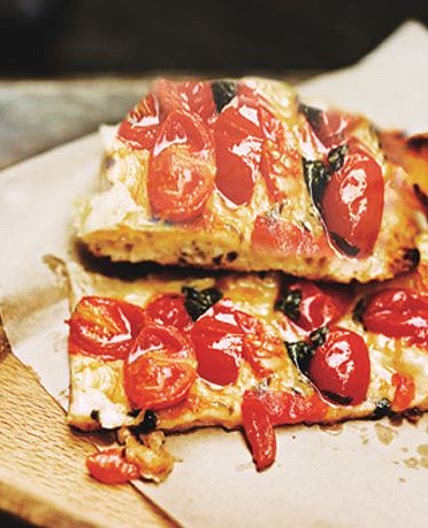 Roman-Style Pizza with Roasted Cherry Tomatoes and Cheese