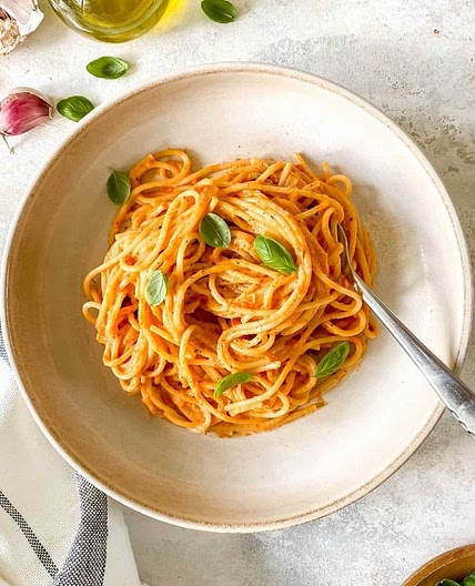Roasted Red Pepper Ricotta Pasta