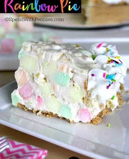 No Bake Rainbow Pie