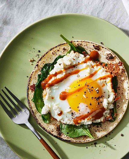 Feta, Egg & Spinach Breakfast Taco