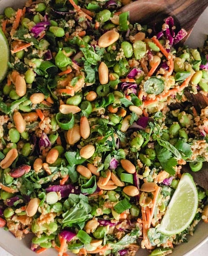 Edamame Crunch Salad with Peanut Dressing