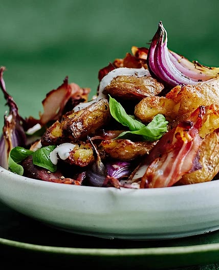 Crispy potato salad with aioli