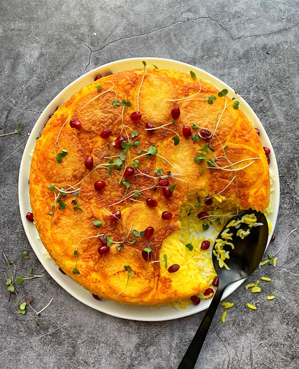 Crispy Persian Potato and Saffron Tahdig