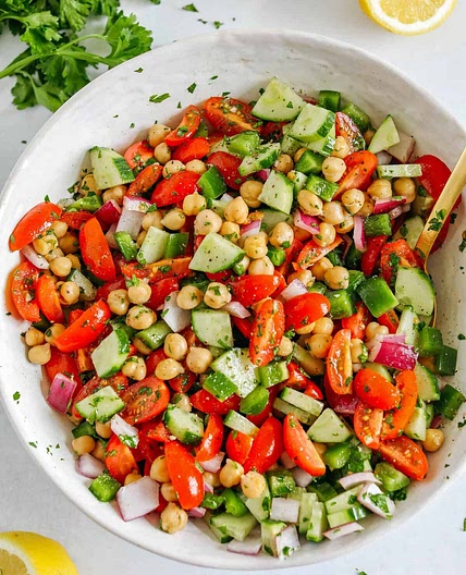 Tomato, Cucumber and Chickpea Salad