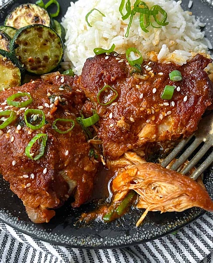 Slow Cooker Chicken Thighs Korean Style