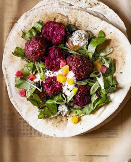 Beetroot falafel