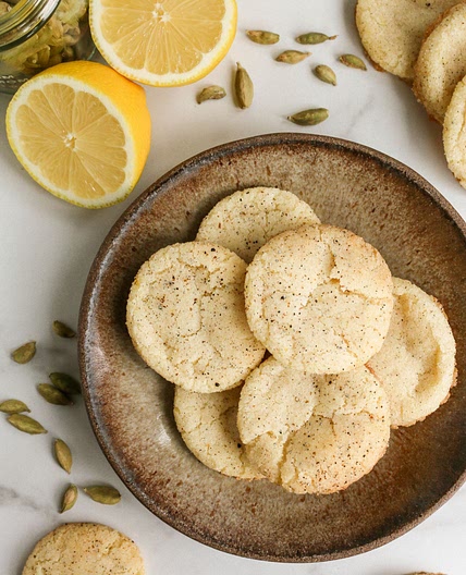 Lemon Cardamom Snickerdoodles (Eggless)