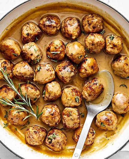 Turkey Meatballs with Maple Mustard Sauce