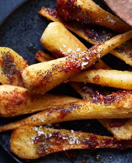 Honey-roasted parsnips