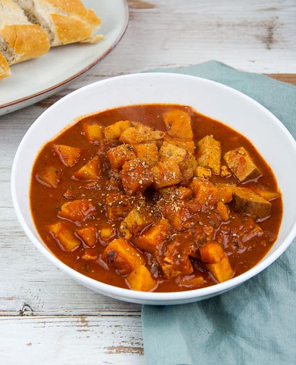 Vegan Goulash with smoked tofu & potatoes