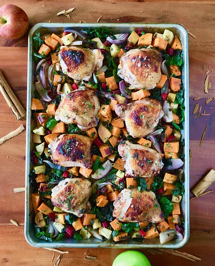 Sheet Pan Apple Cinnamon Chicken