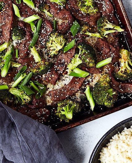 Easy Sheet Pan Keto Beef and Broccoli