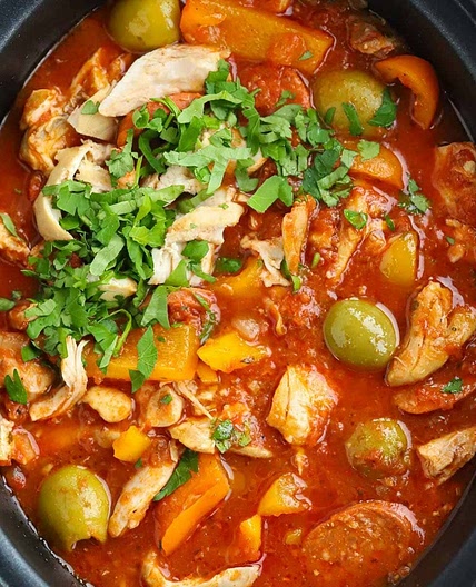 Slow Cooker Chicken and Chorizo Stew