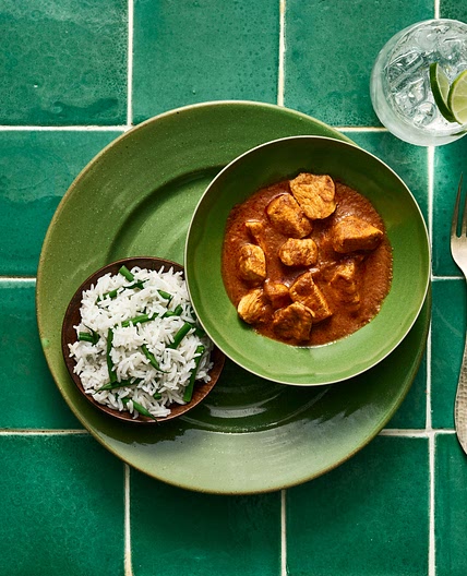 Indonesian-Style Chicken Thigh Rendang With Green Bean Rice