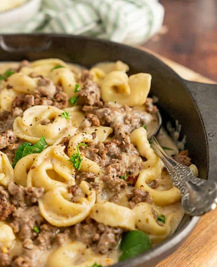 Instant Pot Creamy Beef Tortellini
