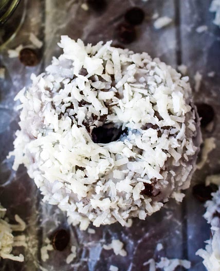 Coconut Glazed Chocolate Donuts