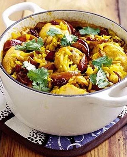 Oven-baked chicken pilau