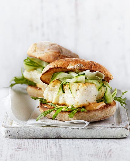 Spicy fish burger with chilli mayo