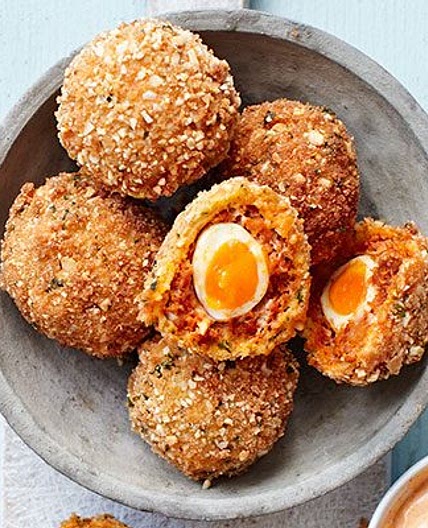 Chorizo scotch quail’s eggs