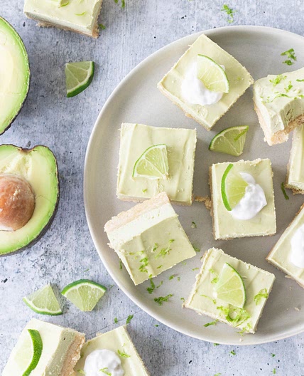 Vegan, Gluten-Free Key Lime Pie Bars with California Avocados