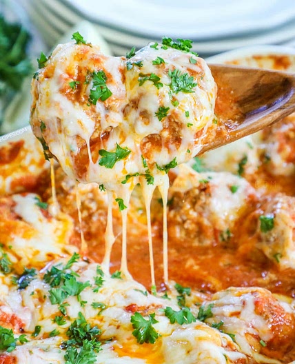 Meatball Parmesan Bake