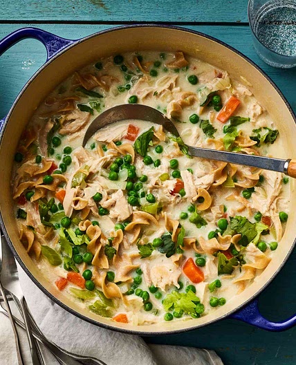 Creamy Chicken Noodle Soup with Rotisserie Chicken