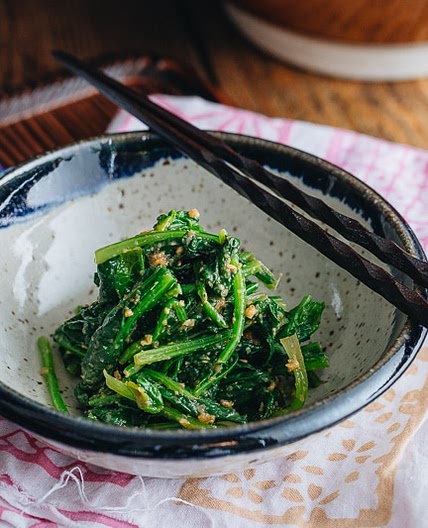 Spinach with Sesame Miso Sauce
