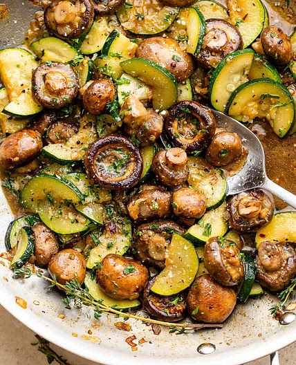 Skillet Zucchini and Mushrooms