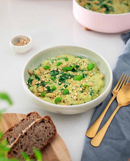High Protein Pesto Butter Beans