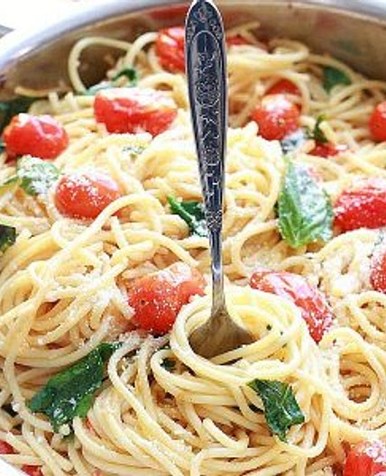 Cherry Tomato, Basil, Spinach and Parmesan Pasta