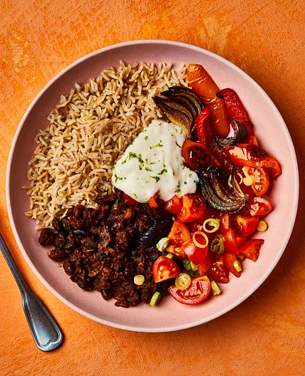 Paprika Veg And Refried Bean Burrito Bowl