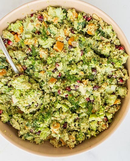 Quinoa Broccoli Salad (with creamy dill dressing!)