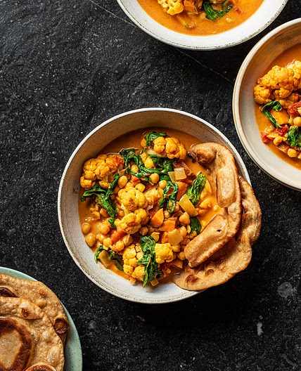 Cauliflower, Sweet Potato, Chickpea Curry