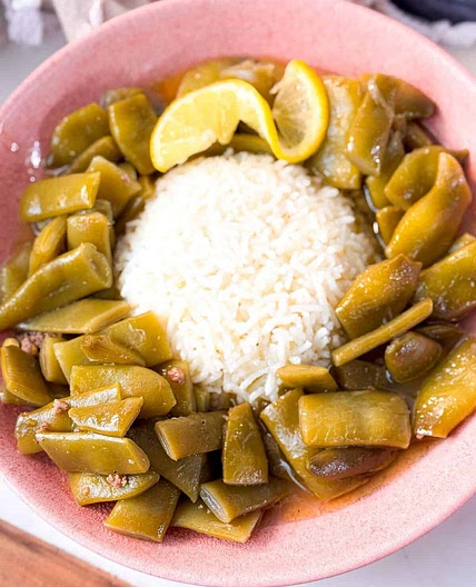 Green Bean Stew with Minced Beef (Loubieh bi Lahme)