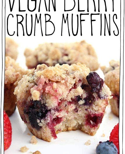 Vegan Berry Crumb Muffins