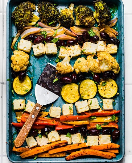 Sheet Pan Mediterranean Roasted Vegetables with Feta Recipe
