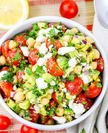 Chickpea Avocado Salad with Lemon Dressing Recipe