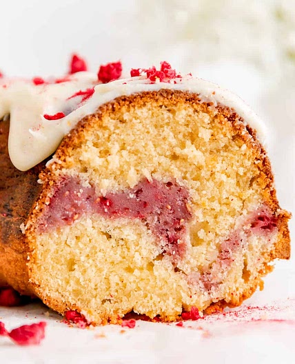 White Chocolate Raspberry Bundt Cake
