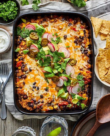 Black Bean Quinoa Enchilada Bake
