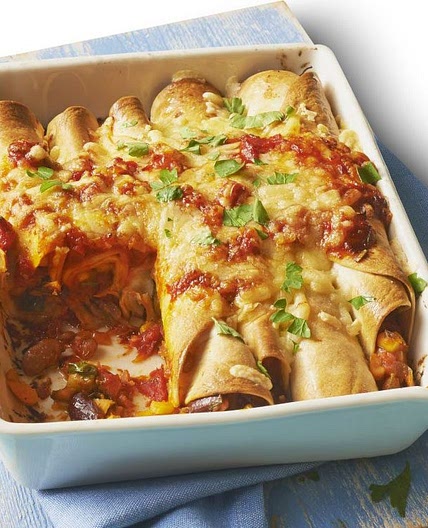 Squash & bean enchiladas