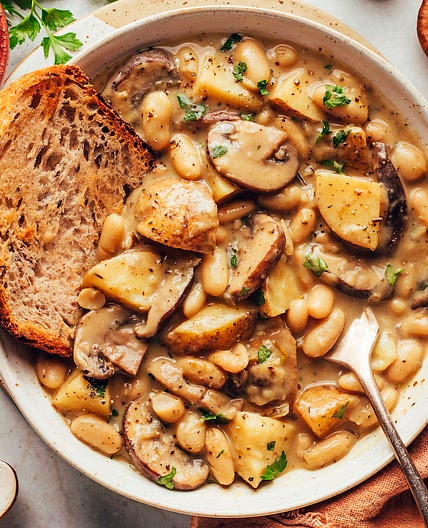 Cozy White Bean Mushroom Stew (Vegan)