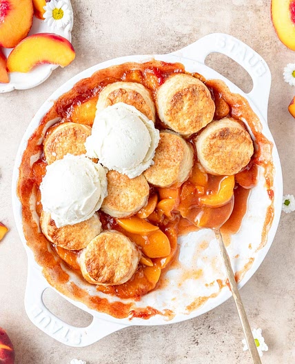 Peach Cobbler with Biscuit Topping