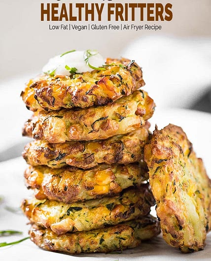 Air Fryer Healthy Zucchini Corn Fritters