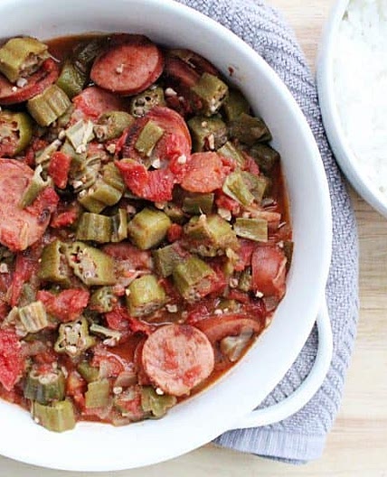 Okra and Tomatoes with Sausage