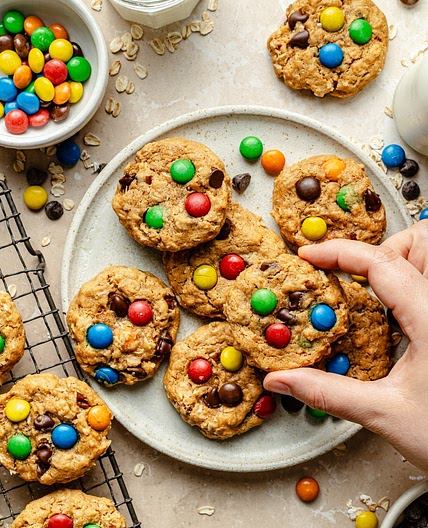 Healthy Flourless Monster Cookies