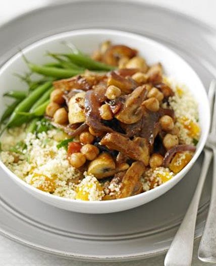 Moroccan mushrooms with couscous